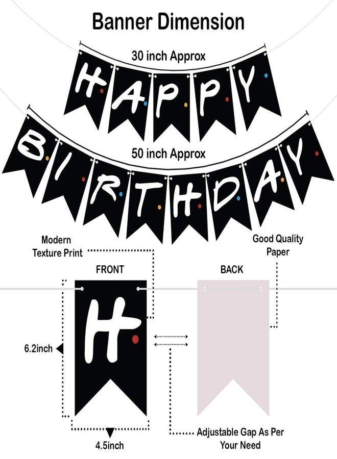 Festiko® Friends Birthday Party Decorations- Friends Party Decorations,Birthday Party Supplies,Themed Banner - Image 2